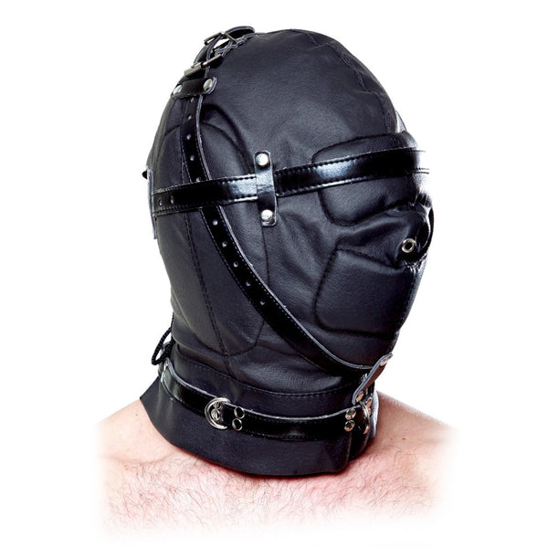 Faux leather sensory deprivation hood